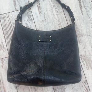 Kate Spade Black Pebbled Leather Hobo Shoulder Bag – Classic Designer Style